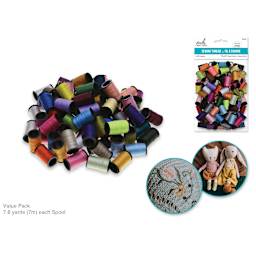 Needle Crafters Sewing Thread Value Pack - with packaging and craft examples