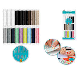 Needle Crafters Needle and Thread Set - set contents with sewing examples