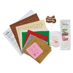 Bucilla Holiday Felt Ornament Kit - Dogs In Ugly Sweaters, kit contents