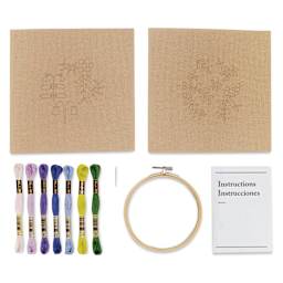 DMC Mindful Making Embroidery Duo Kit - Soothing Spring - contents