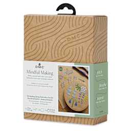 DMC Mindful Making Embroidery Duo Kit - Soothing Spring - front of packaging, angled