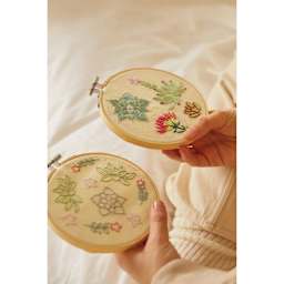 DMC Mindful Making Embroidery Duo Kit - Succulents - finished duo example