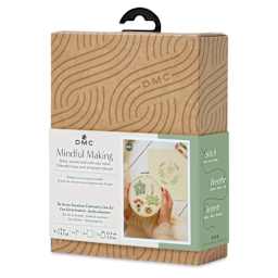 DMC Mindful Making Embroidery Duo Kit - Succulents - front of packaging, angled