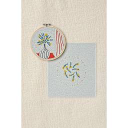 DMC Mindful Making Embroidery Duo Kit - Mellow Mimosa - finished example and pattern