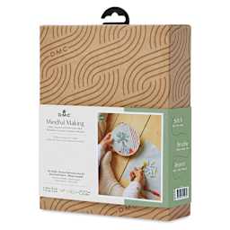 DMC Mindful Making Embroidery Duo Kit - Mellow Mimosa - front of packaging, angled