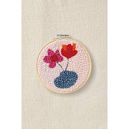 DMC Mindful Making Beginner Punch Needle Kit - Gentle Flowers - finished project example