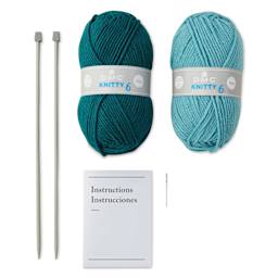 DMC Mindful Making Serene Scarf Beginner Knitting Kit - contents