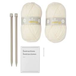 DMC Mindful Making Cozy Hat & Snood Knitting Kit - contents