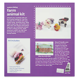 Friendly Loom Felted Farm Animal Kit back of packaging