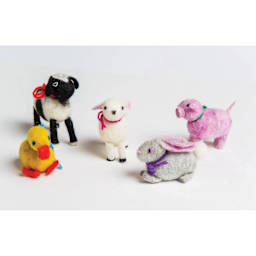 Friendly Loom Felted Farm Animal Kit's finished animal figures
