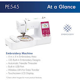 Brother PE545 Embroidery Machine At A Glance