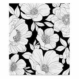 Velvet Coloring Posters: Modern Floral Frameable Wall Art, Flowers