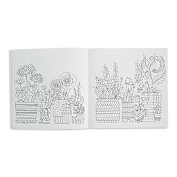 Rooms of Wonder Coloring Book (two pages of potted flowers)