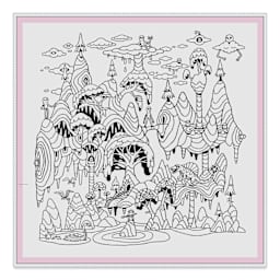 The Lost Forest Coloring Book, trees and UFO's