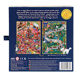 Professor Puzzle Cat Café & Dog Park 500 Piece Puzzle (Back of packaging)