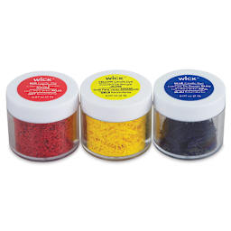 We R Memory Keepers Wick Candle Making Dyes - Jars of 3 Primary Colors in row