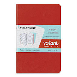Moleskine Volant Journals - Pocket, Ruled, Coral Aquamarine, Pkg of 2 (front view)