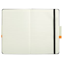 Moleskine Classic Expanded Hardcover Notebook - Ruled, Black, Large, 8-1/4" x 5" (open to show paper)