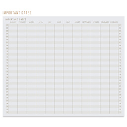 DesignWorks Ink It Is Written in the Stars Journal (important dates page)