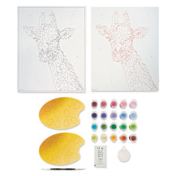 CreArt Paint by Number Kit - Funky Giraffe, contents