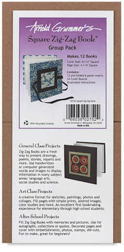 Arnold Grummer's Zig-Zag Book Classroom Pack - Square Books, 4.5" x 4.5", Pkg of 12