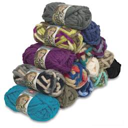Red Heart Boutique Irresistible Yarn - Pyramid of multicolor yarns
