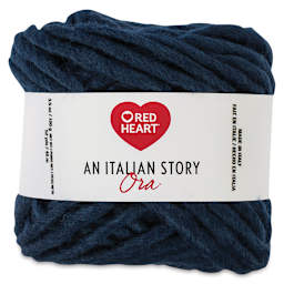 An Italian Story Ora Yarn - Front of ball of Notte or Midnight Blue color Yarn