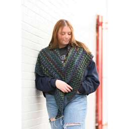 Lion Brand Ferris Wheel Yarn - Full Moon - finished shawl example, front