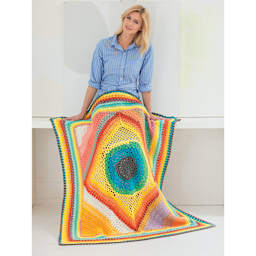 Lion Brand Mandala Yarn Cakes - finished blanket example