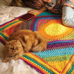Lion Brand Mandala Yarn Cakes - finished blanket example