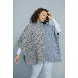 Finished poncho made with Lion Brand Touch of Alpaca Yarn