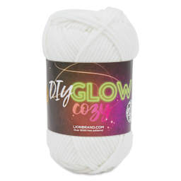 Lion Brand Glow Cozy Yarn - White, 79 yds