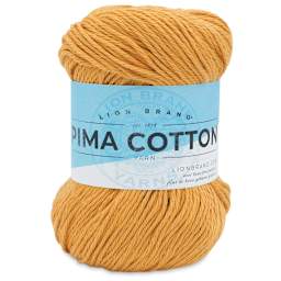 Lion Brand Pima Cotton Yarn - Mineral Yellow, 186 yards