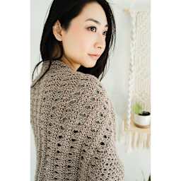 Lion Brand Re-Spun Bonus Bundle Yarn (Person wearing shawl)