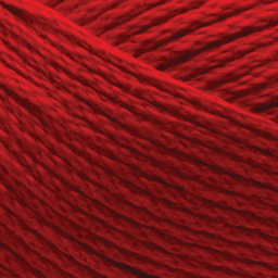 Lion Brand 24/7 Cotton Yarn - Red, close-up