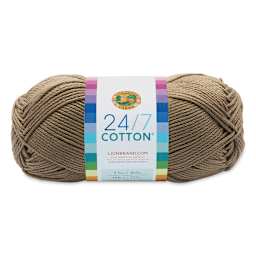 Lion Brand 24/7 Cotton Yarn - Taupe, 186 yards