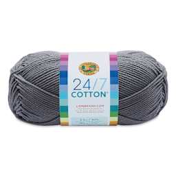 Lion Brand 24/7 Cotton Yarn - Silver, 186 yards