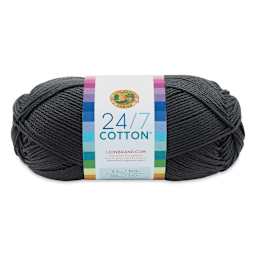 Lion Brand 24/7 Cotton Yarn - Charcoal, 186 yards