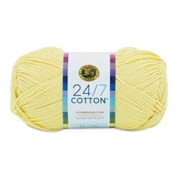Lion Brand 24/7 Cotton Yarn - Lemon, 186 yards