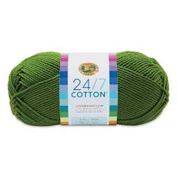 Lion Brand 24/7 Cotton Yarn - Grass, 186 yards