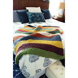 Lion Brand Yarn I Like Big Yarn (complete knitted blanket)