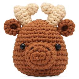The Woobles Beginner Crochet Amigurumi Kit - Moose finished front
