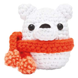 The Woobles Beginner Crochet Amigurumi Kit - Polar Bear finished front