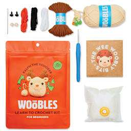 The Woobles Beginner Crochet Amigurumi Kit - Reindeer contents