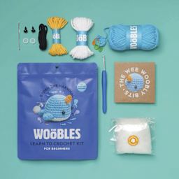 The Woobles Beginner Crochet Amigurumi Kit - Narwhal - contents and packaging
