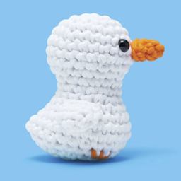 The Woobles Beginner Crochet Amigurumi Kit - Stu the Goose - finished example, side