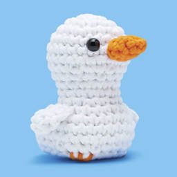 The Woobles Beginner Crochet Amigurumi Kit - Stu the Goose - finished example