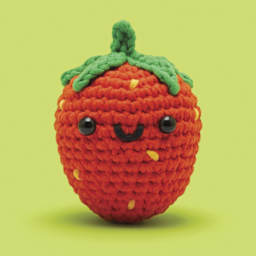The Woobles Beginner Crochet Amigurumi Kit - Alice the Strawberry - finished example