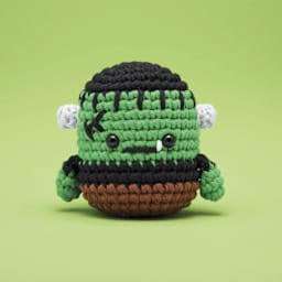 The Woobles Beginner Crochet Amigurumi Kit - Steve the Frankenstein - finished example