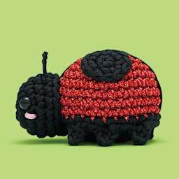 The Woobles Beginner Crochet Amigurumi Kit - Iris the Ladybug, side view